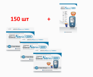 Тест-смужки для визначення глюкози STANDARD GlucoNavii GDH 150 шт + Глюкометр 01GS30_g фото