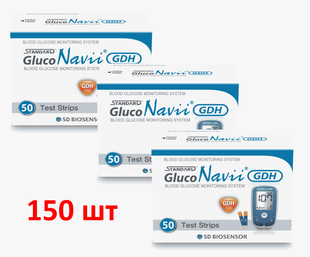 Тест-смужки для визначення глюкози STANDARD GlucoNavii GDH 150 шт 01GS30_2 фото